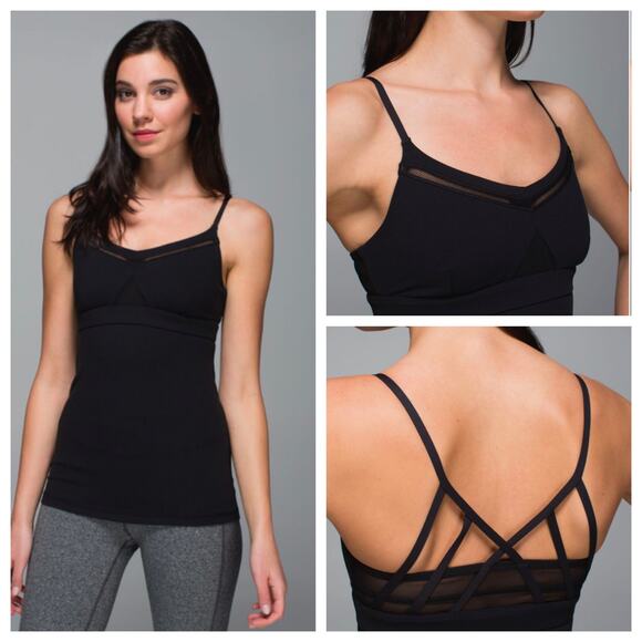 lululemon athletica Tops - Lululemon Black Just Breathe Tank Top Size 6